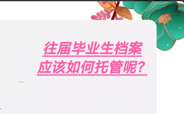 往届毕业生档案应该如何托管呢？