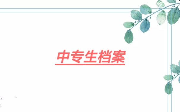 中专生档案