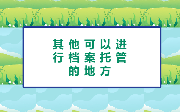 其他可以进行档案托管的地方