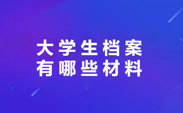 大学生档案有哪些材料