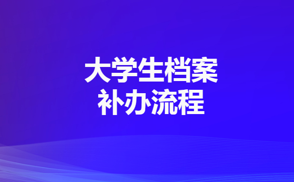 大学生档案补办流程