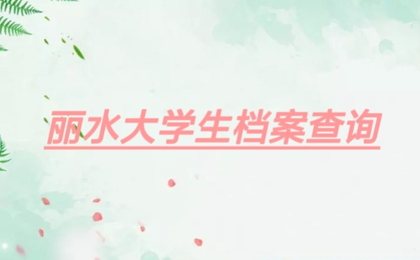 丽水大学生档案查询