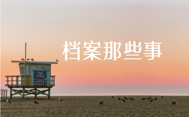 档案那些事