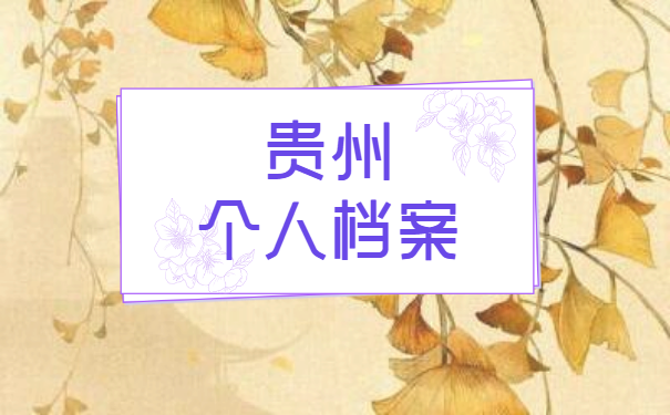 贵州个人档案查询