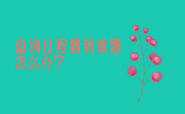 查询过程遇到难题怎么办？