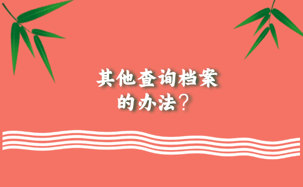 其他查询档案的方法？