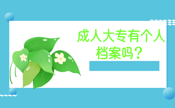 成人大专有个人档案吗？