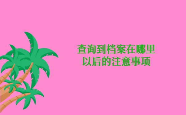 查询到档案在哪里以后的注意事项