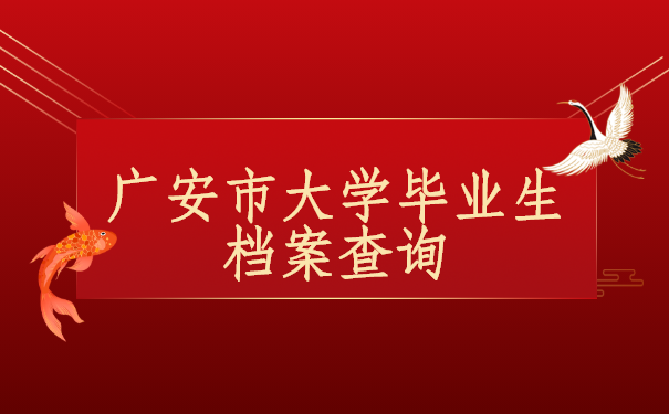 广安市大学毕业生档案查询