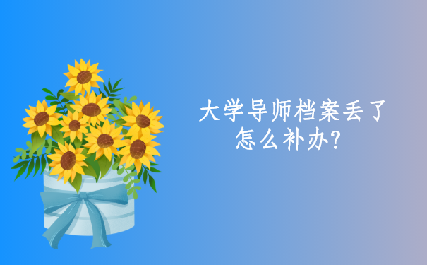 大学导师档案丢了怎么补办？