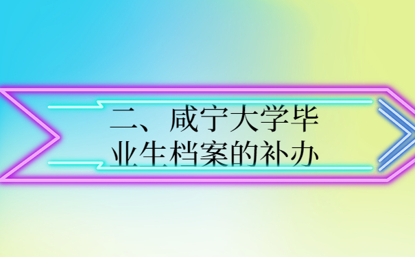 二、咸宁大学毕业生档案的补办