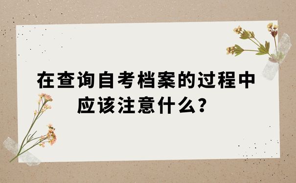 在查询自考档案的过程中应该注意什么？