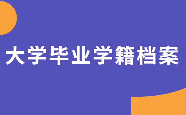 大学毕业学籍档案