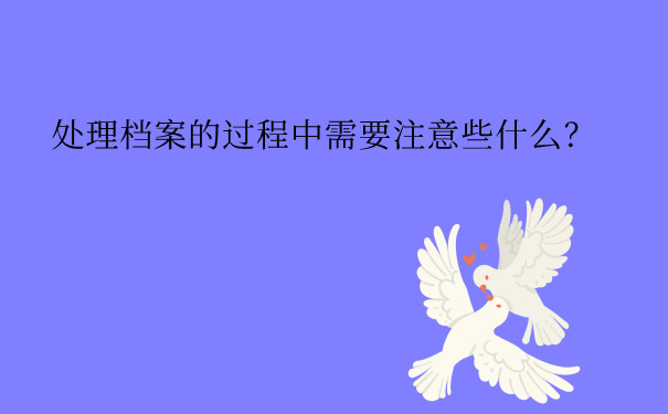 处理档案的过程中需要注意些什么？