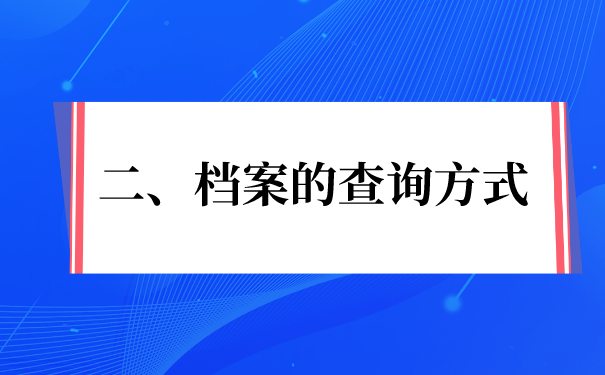 二、档案的查询方式