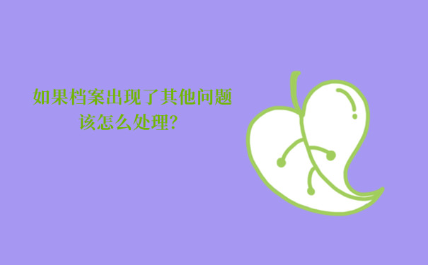 如果档案出现了其他问题该怎么处理？