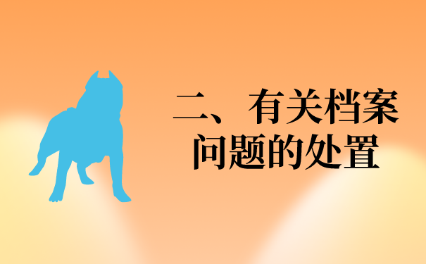 二、有关档案问题的处置