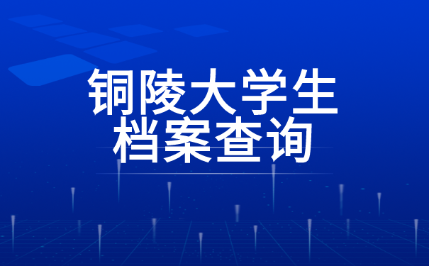 铜陵大学生档案查询