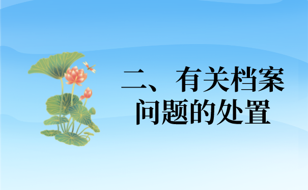 二、有关档案问题的处置