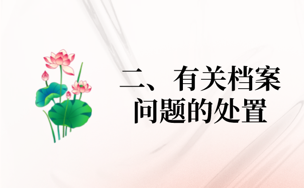 二、有关档案问题的处置