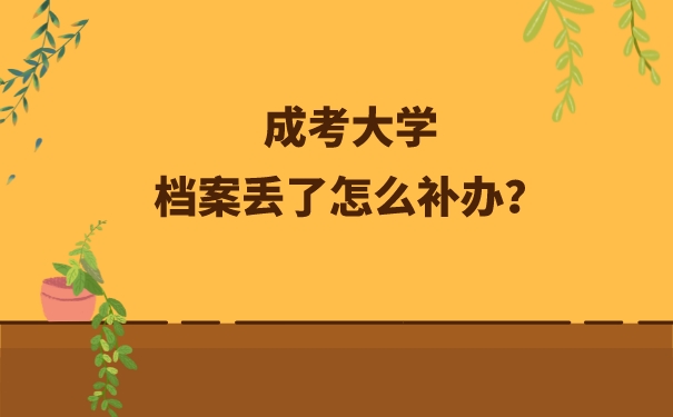 成考大学档案丢了怎么补办？