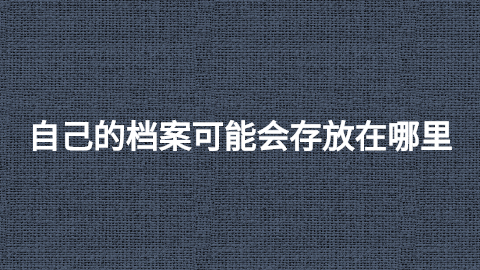 自己的档案可能存放在哪里