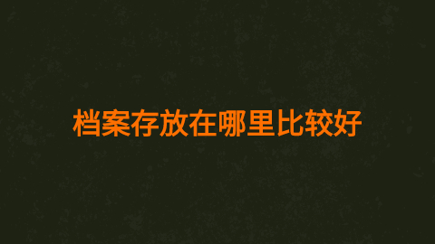 档案存放在哪里比较好