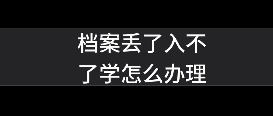 档案丢了入不了学怎么办理