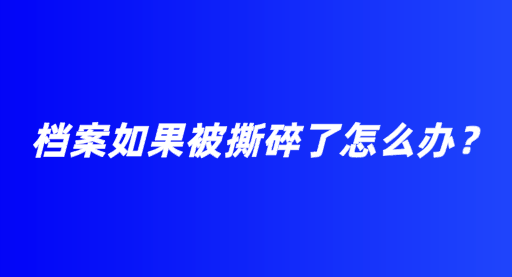 档案如果被撕碎了怎么办？